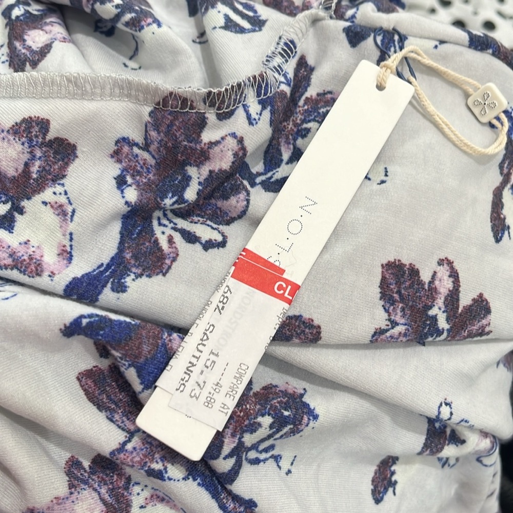 Caslon Women's Ivory Purple B Lena Floral Cozy Print Sweatshirt S - Picture 4 of 6